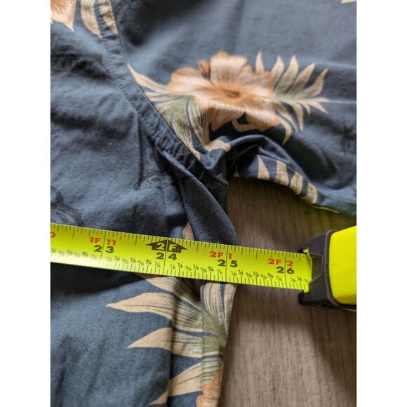 Vintage Weekender Hawaiian Shirt Blue Beige Hibiscus Palm Casual Button-Up XXL - Picture 9 of 9